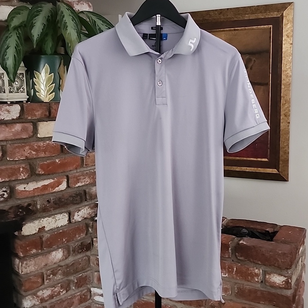 J.Lindeberg Gray Performance Polo Shirt | Golf Athleisure | Men’s L - Picture 2 of 11